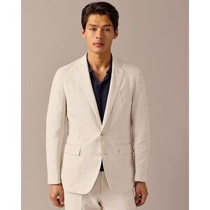 NWT J. Crew Ludlow Slim-fit Unstructured Suit Jacket Irish Cotton-linen Cream